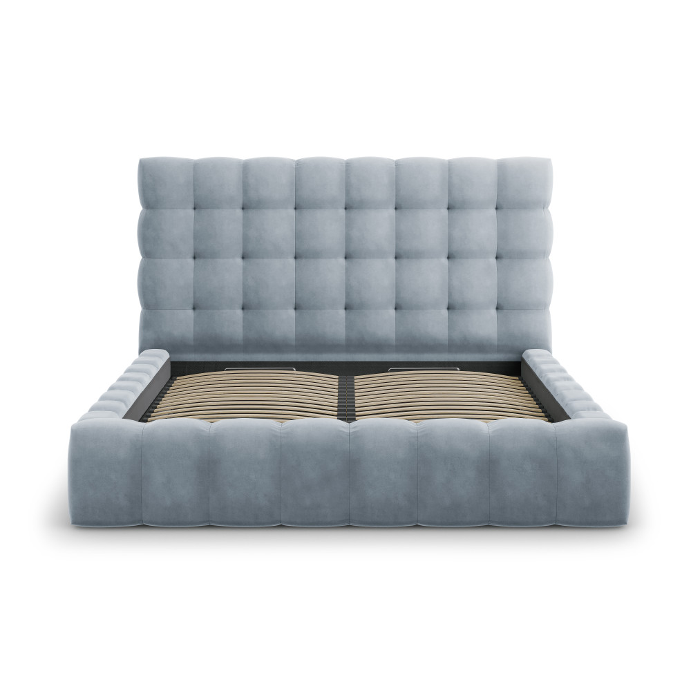 Micadoni Оксамитове ліжко з місцем для зберігання речей та узголів'ям, 