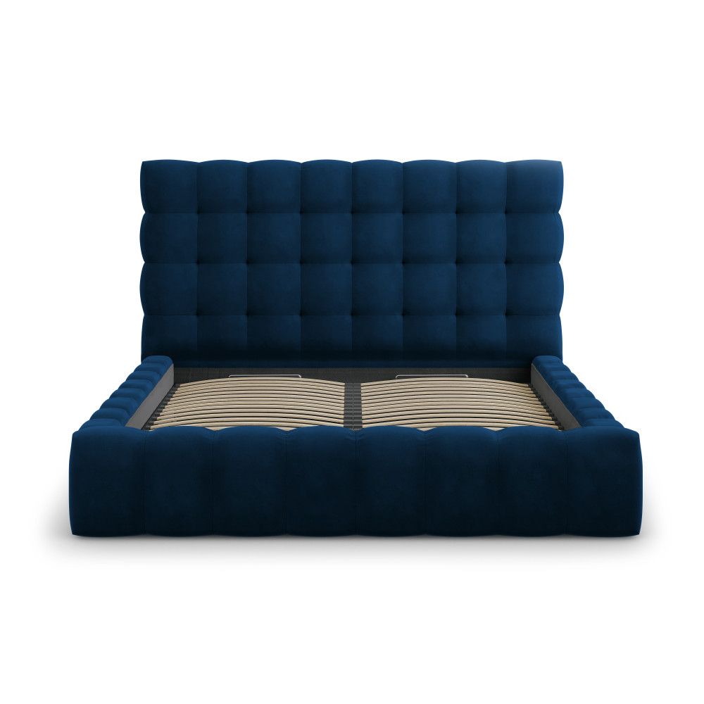 Micadoni Оксамитове ліжко з узголів'ям та можливістю зберігання речей, 