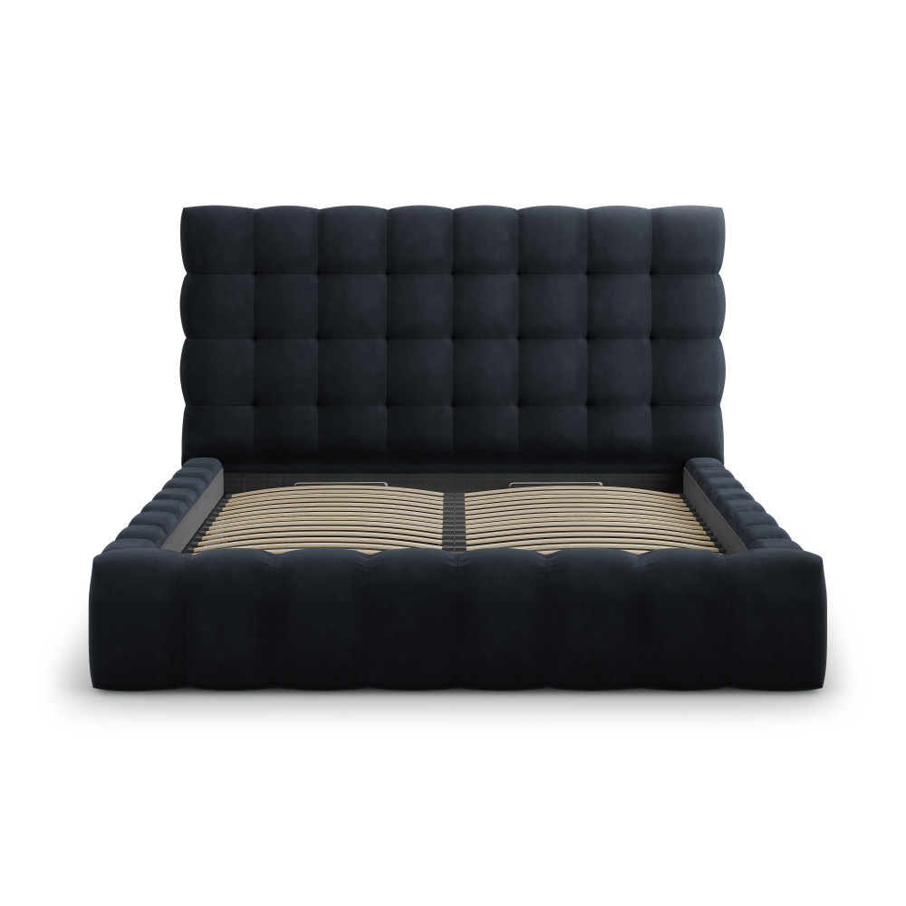 Micadoni Оксамитове ліжко з місцем для зберігання речей та узголів'ям, 