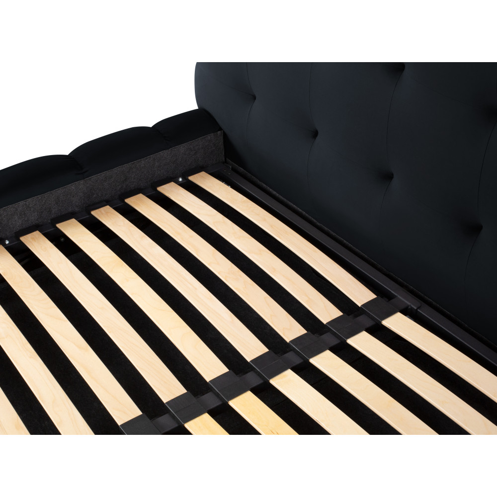 Micadoni Оксамитове ліжко з місцем для зберігання речей та узголів'ям, 