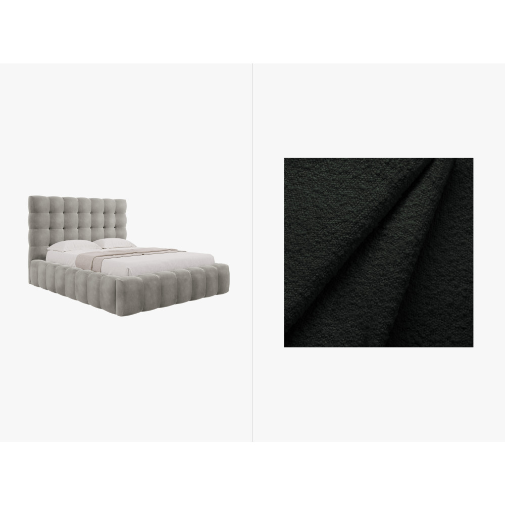 Micadoni Оксамитове ліжко з місцем для зберігання речей та узголів'ям, 