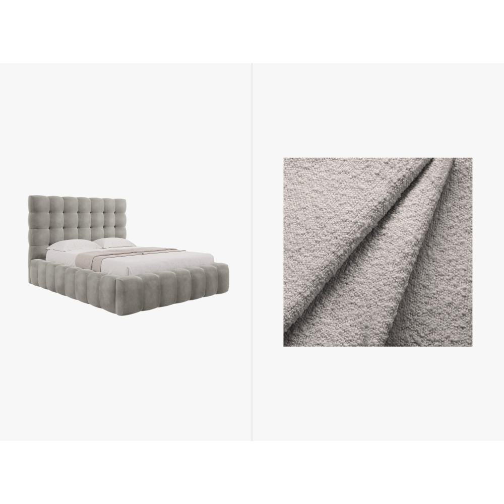 Micadoni Оксамитове ліжко з місцем для зберігання речей та узголів'ям, 