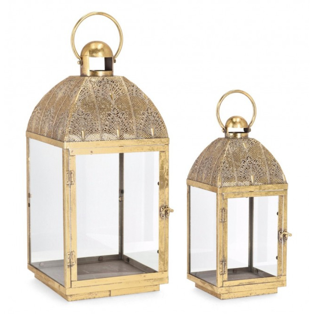 Bizzotto НАБІР 2 LARJAM 1H КВАДРАТНИЙ ЗОЛОТИЙ ЛІХТАР Bizzotto НАБІР 2 LARJAM 1H КВАДРАТНИЙ ЗОЛОТИЙ ЛІХТАР