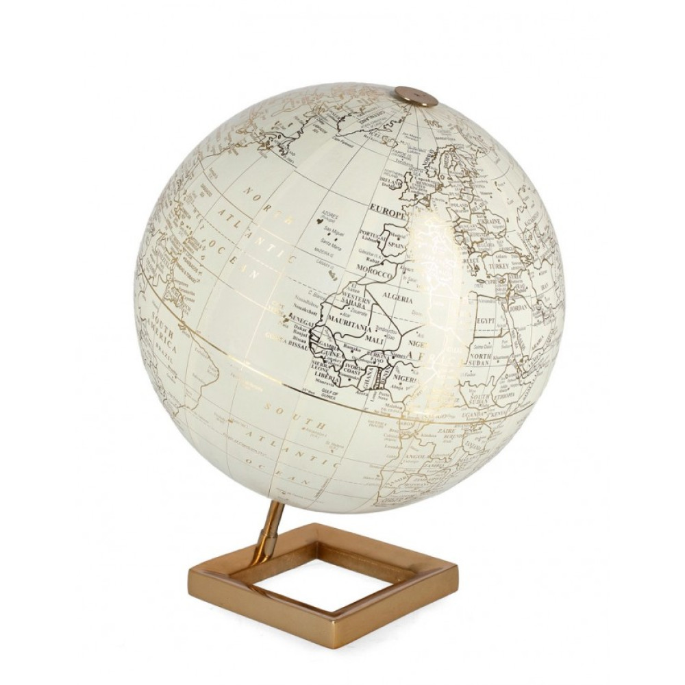 Bizzotto ADVENTURE BEIGE SQU GOL DECOR GLOBE H38