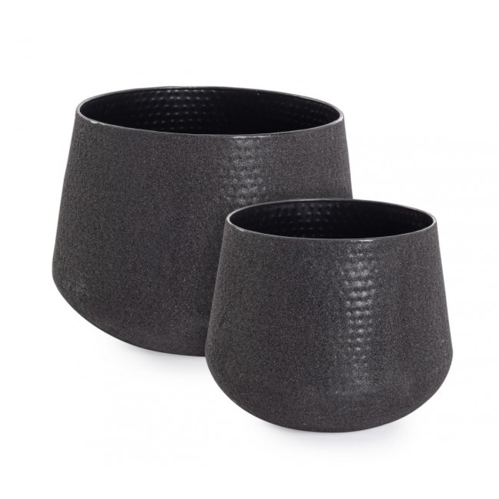 Bizzotto НАБІР 2 КЕНАР КРУГЛИЙ НИЗЬКИЙ ЧОРНИЙ ВАЗОТРИМАТЕЛЬ