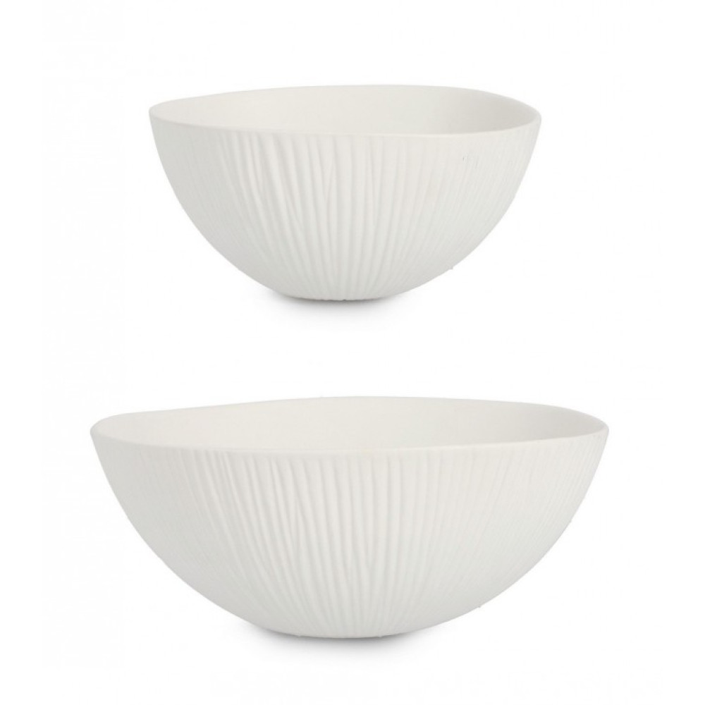 Bizzotto НАБІР 2 БІЛА ДЕКОРАТИВНА МИСКА В СМУЖКУ
