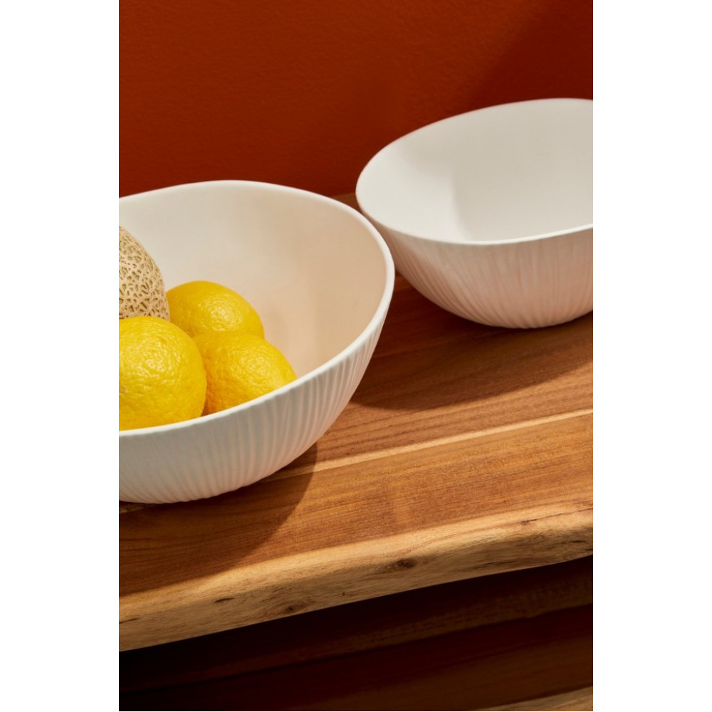 Bizzotto НАБІР 2 БІЛА ДЕКОРАТИВНА МИСКА В СМУЖКУ Bizzotto НАБІР 2 БІЛА ДЕКОРАТИВНА МИСКА В СМУЖКУ