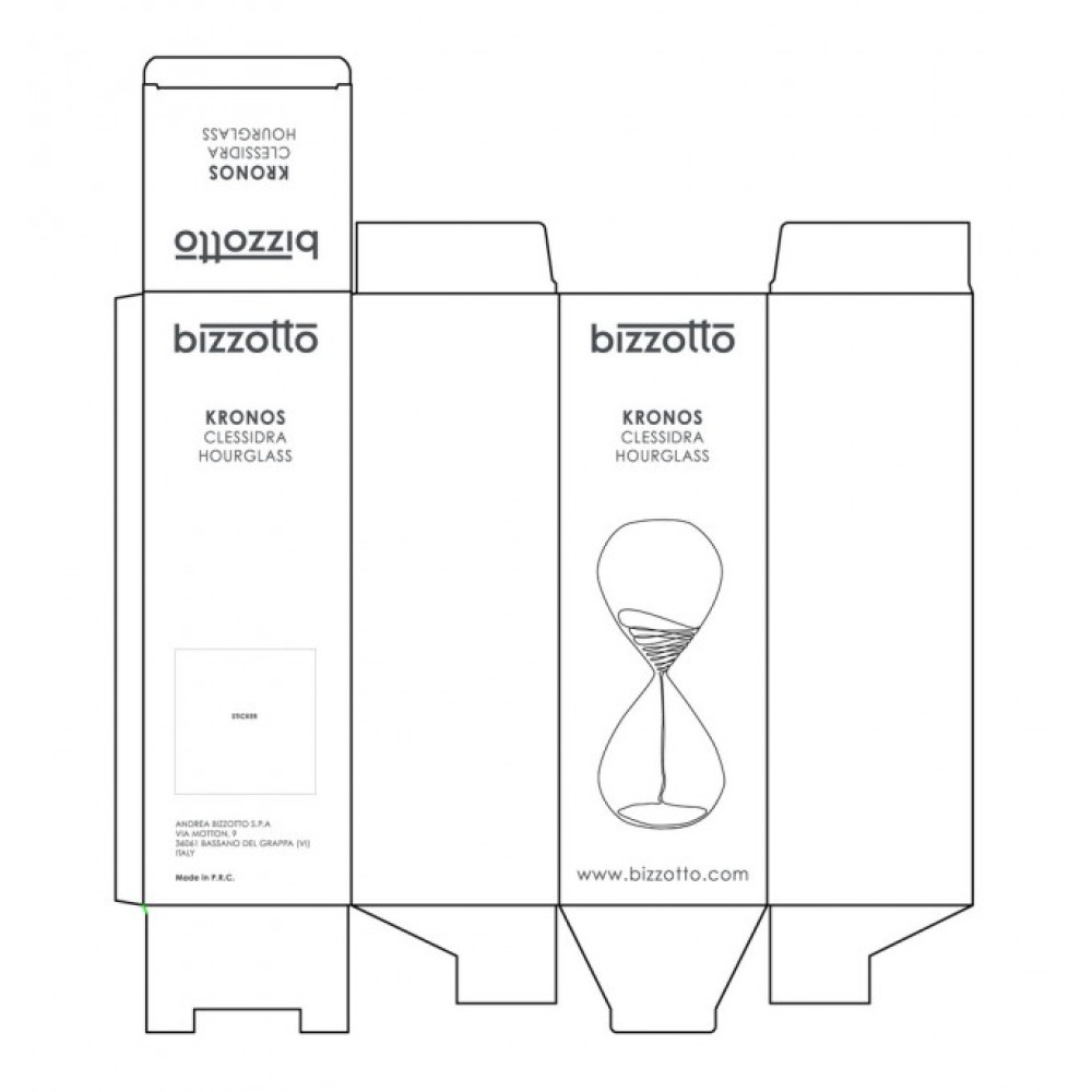 Bizzotto КРОНОС ПРОЗОРО-БІЛИЙ ПІСОЧНИЙ ГОДИННИК H38,3