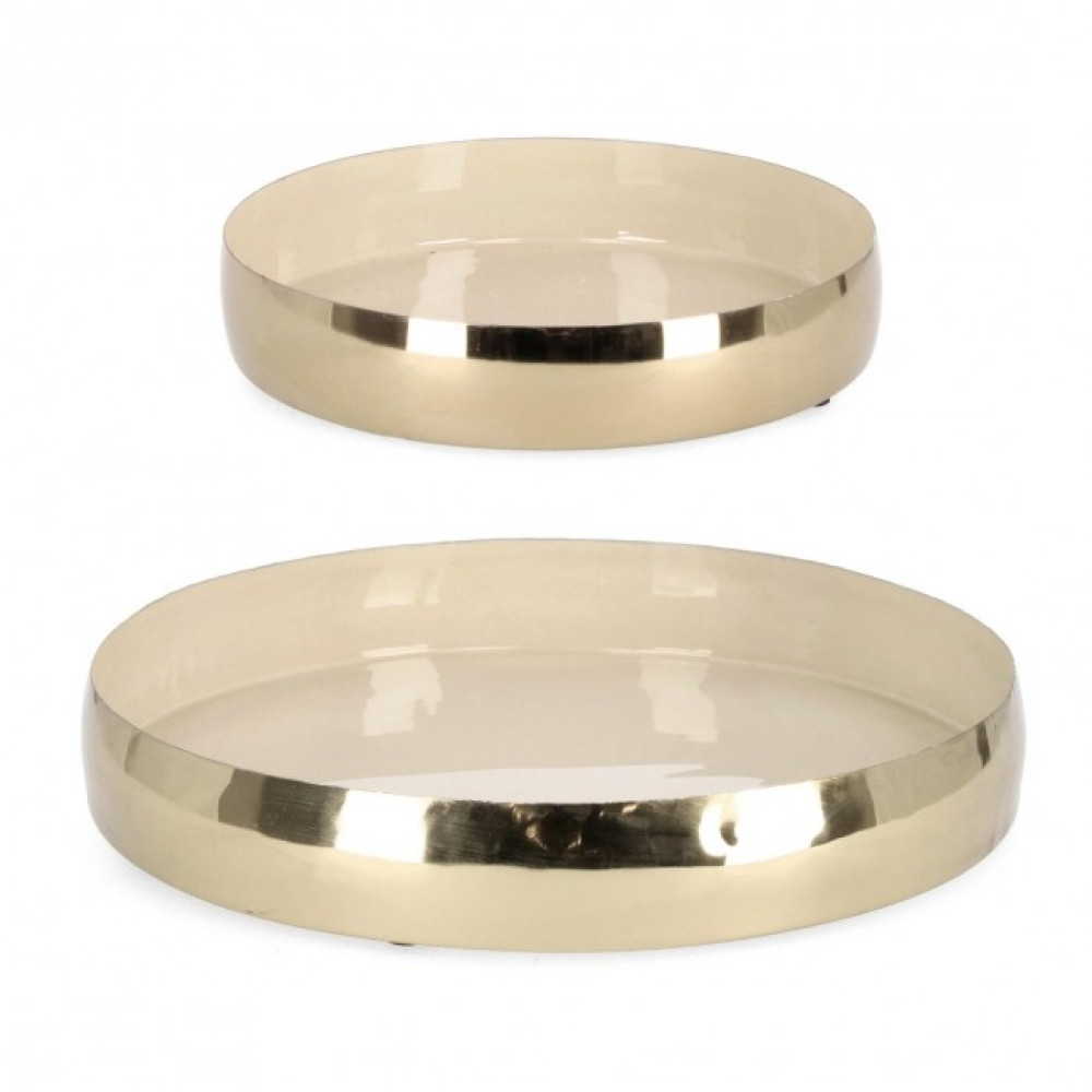 Bizzotto НАБІР 2 VELMA RO GOLD BEIGE ДЕКОРАТИВНИЙ ПІДНОС