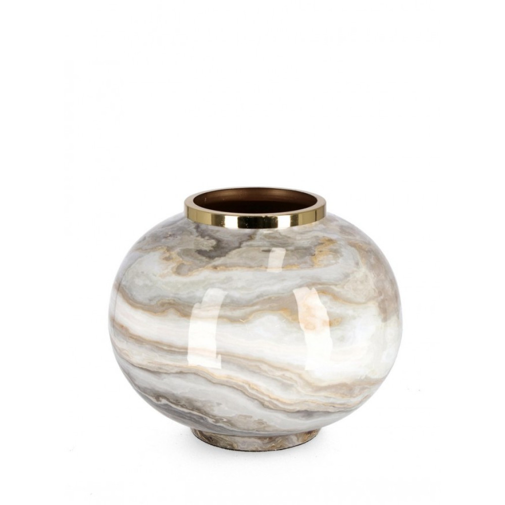 Bizzotto MARSHA FAT WHIT GREY GOLD ВАЗА H25