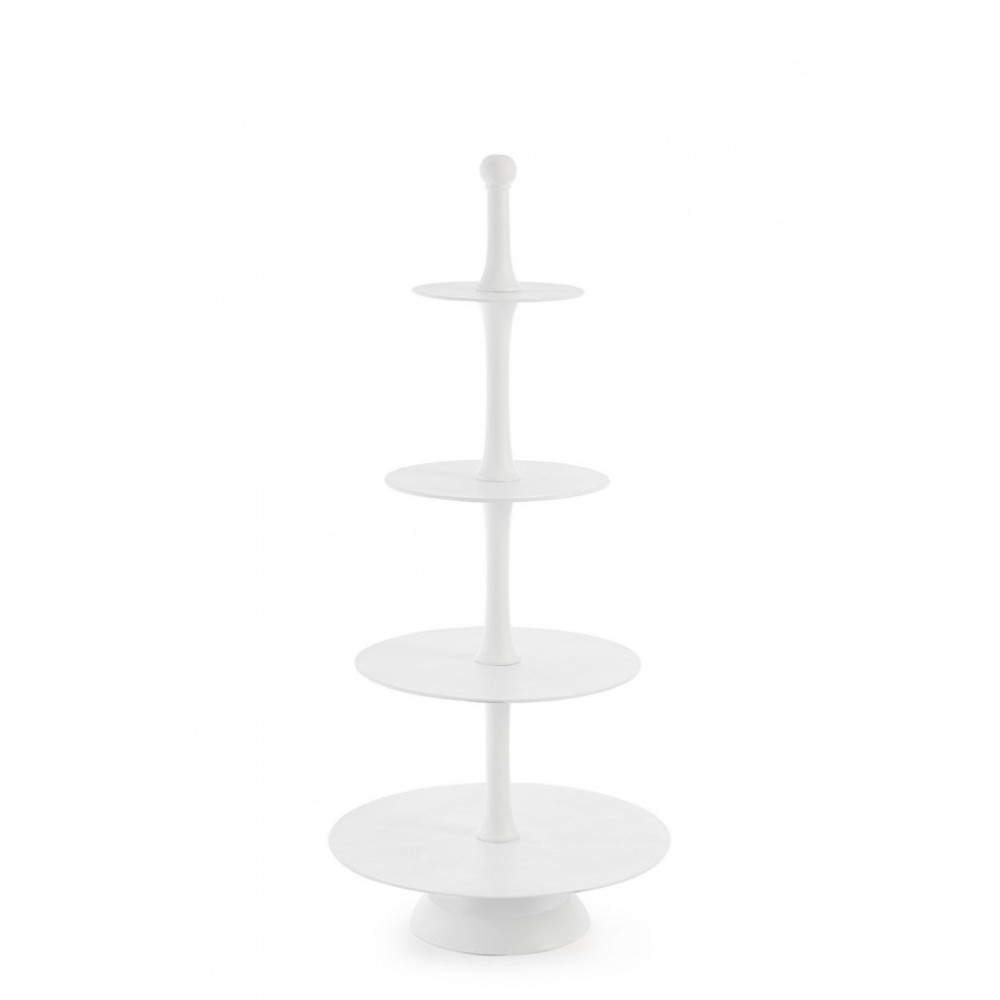 Bizzotto ПІДСТАВКА ДЛЯ ТОРТА MALLET WHITE DECOR 4P H123