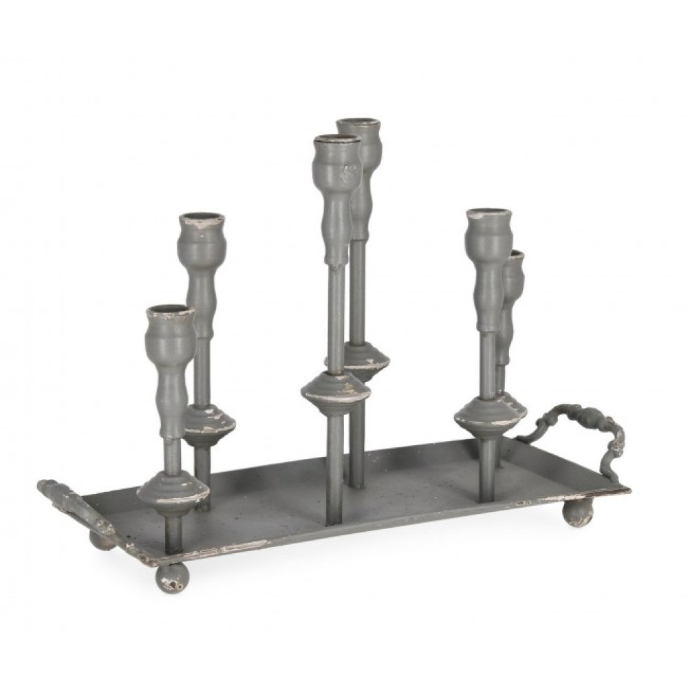 Bizzotto ПІДСВІЧНИК NEMESI GREY 6P Bizzotto ПІДСВІЧНИК NEMESI GREY 6P