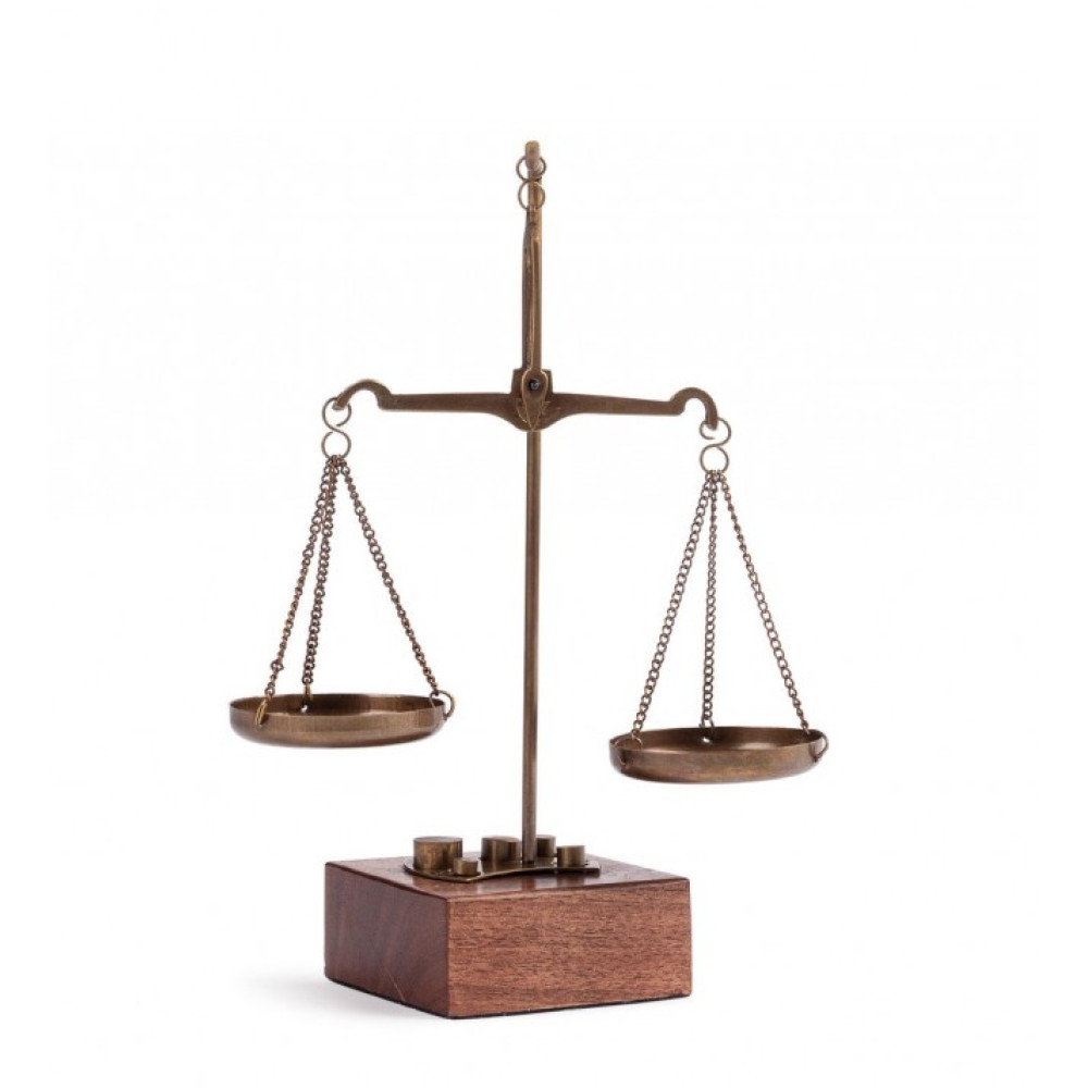 Bizzotto ADVENTURE GOLD WOOD SCALE DECOR H18