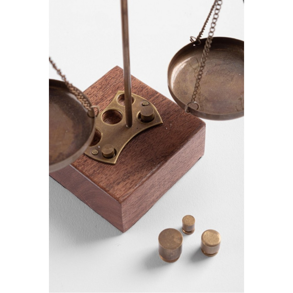 Bizzotto ADVENTURE GOLD WOOD SCALE DECOR H18