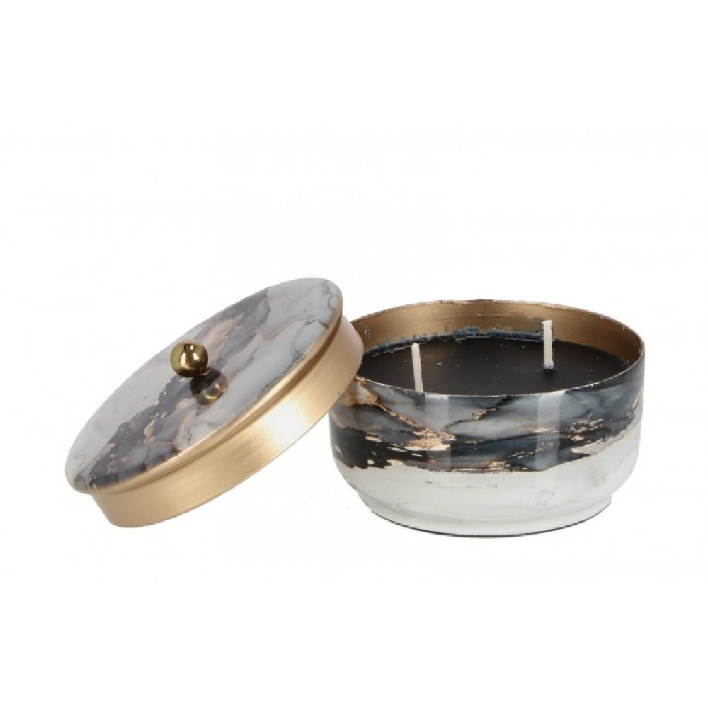 Bizzotto СВІЧКА MARSHA GREY GOLD W-LID D12