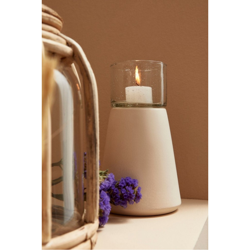 Bizzotto ПІДСВІЧНИК З БІЛОГО СКЛА MARDAN H20