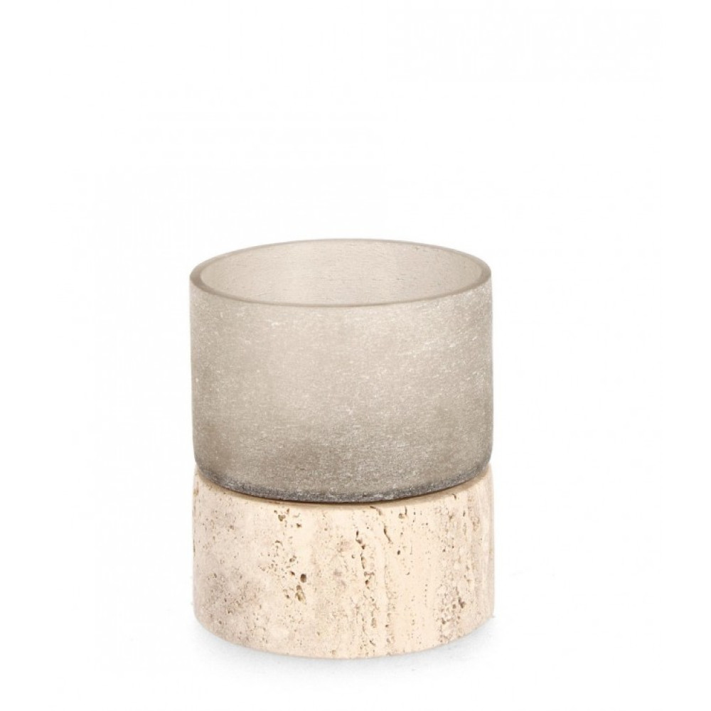 Bizzotto MIRISSA BEIGE RO СКЛЯНА ВАЗА W-БАЗА H8,5