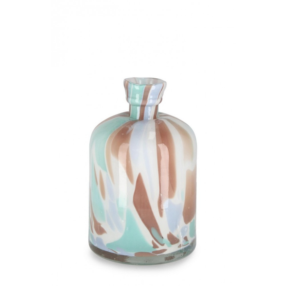 Bizzotto MATARA SH L.BLUE BROWN GL DEC BOTTLE H28