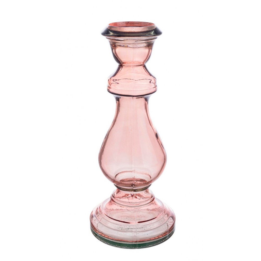 Bizzotto JODY POWDER PINK GL CANDELABRA H40