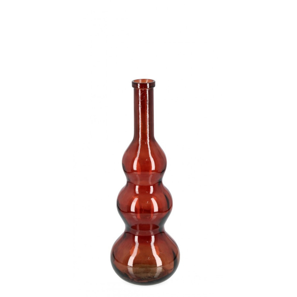 Bizzotto ПЛЯШКА ABBY ROUNDED RED GL DECOR H75