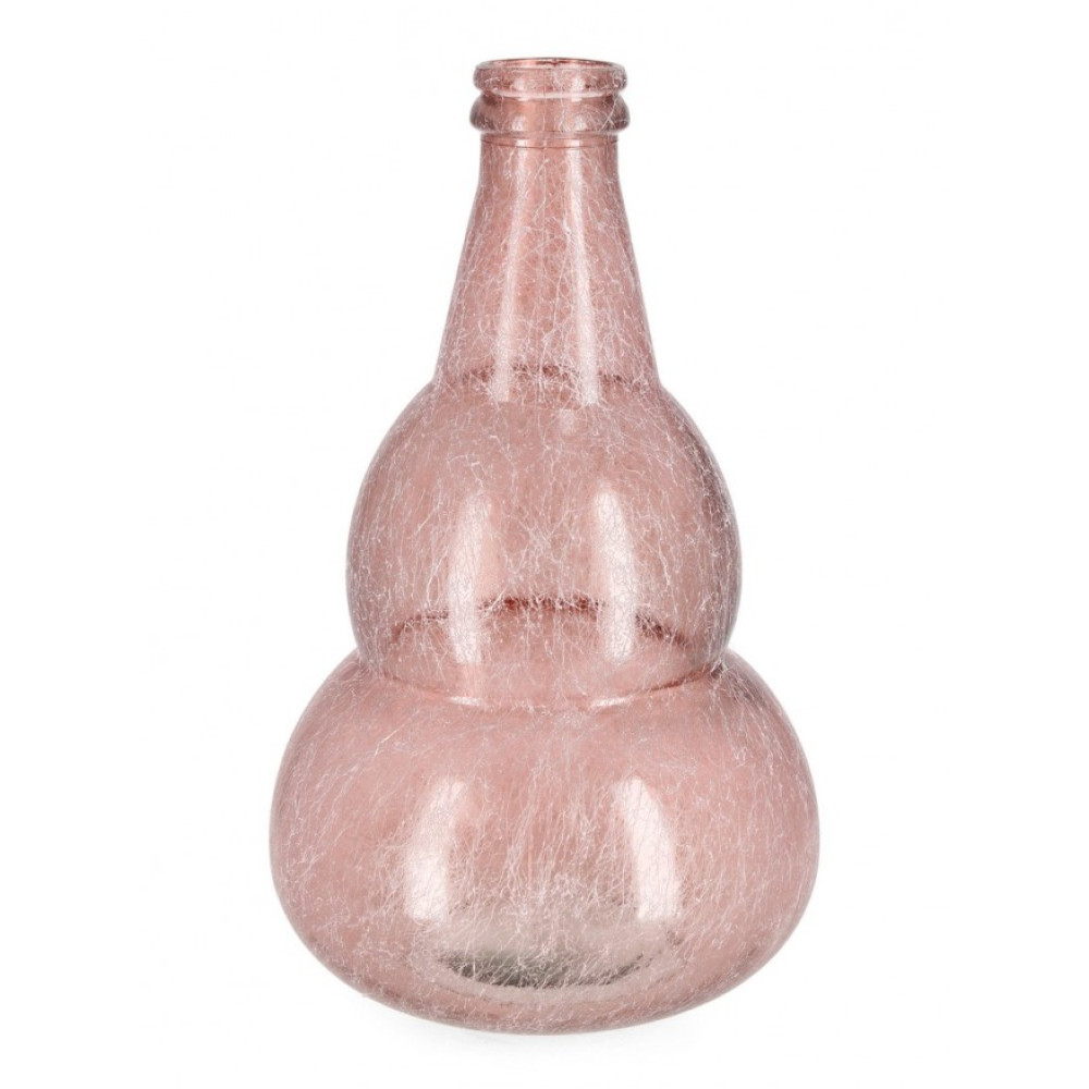 Bizzotto ABBY ROUND PINK-SILK GL DECOR BOTTLE H45