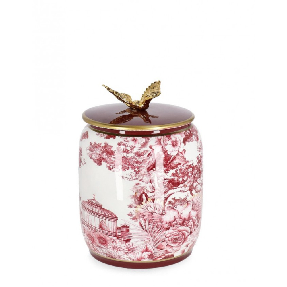 Bizzotto ZHEN RED WH ЗОЛОТА ВАЗА W-КРИШКА H23