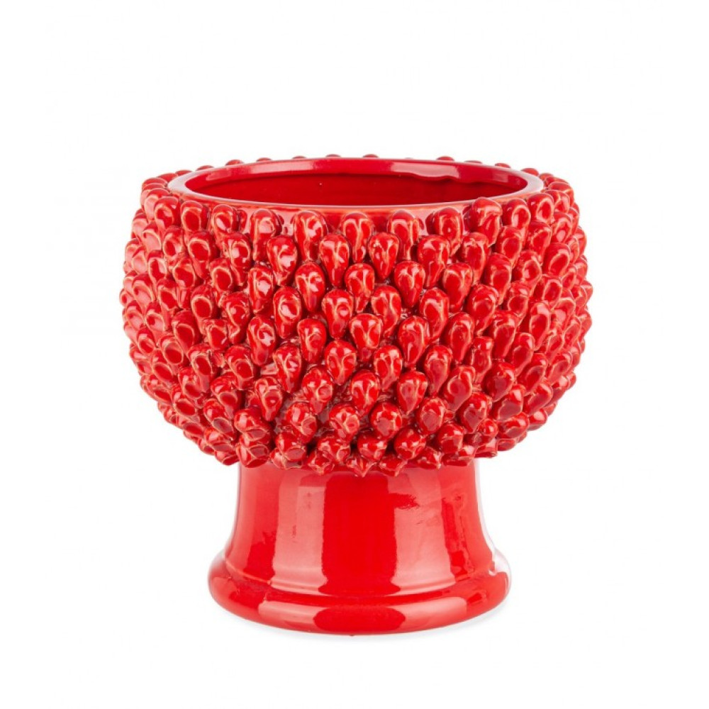 Bizzotto КЛАСИЧНА ЧЕРВОНА ВАЗА З ШИШКАМИ H26,5 Bizzotto КЛАСИЧНА ЧЕРВОНА ВАЗА З ШИШКАМИ H26,5