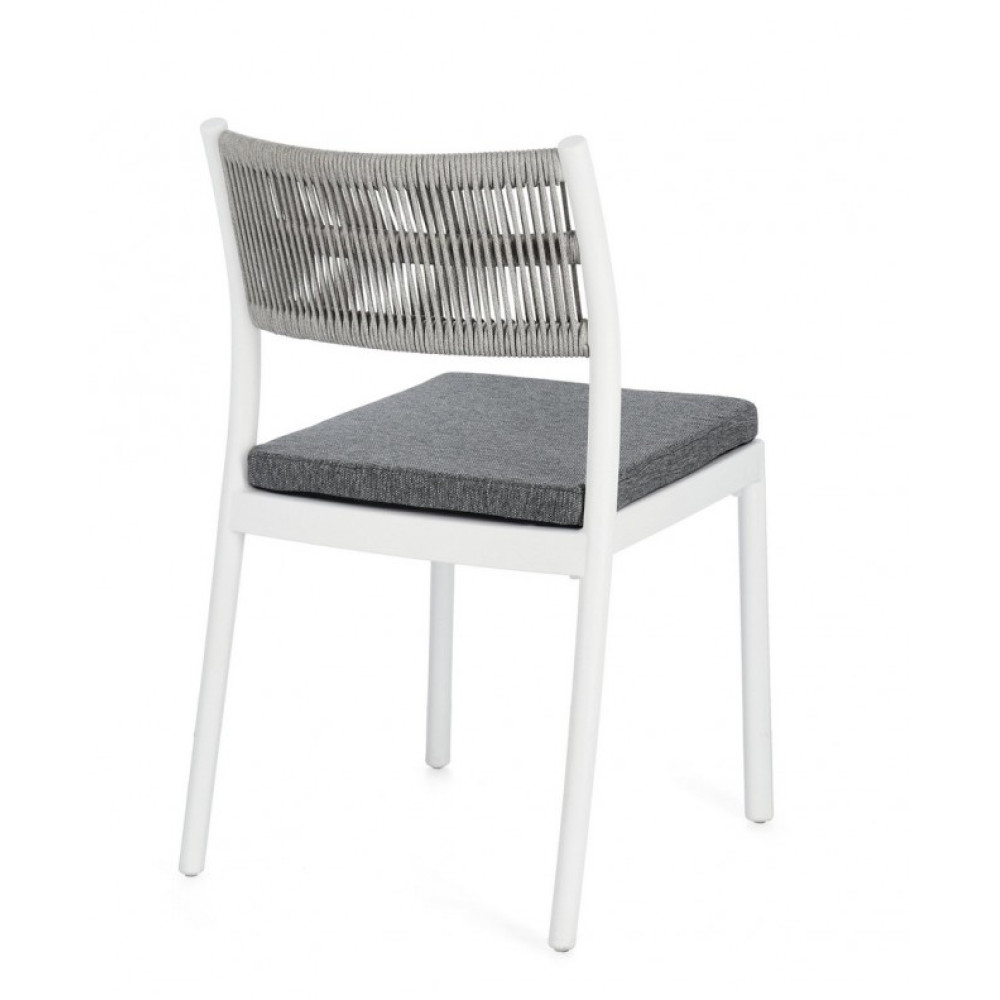 Bizzotto КРІСЛО ALVIN W-CUSH БІЛО-СВІТЛО-СІРИЙ