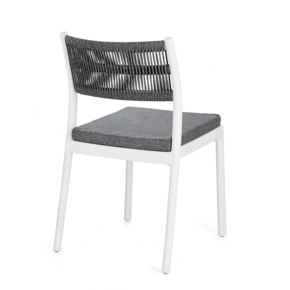 Bizzotto КРІСЛО ALVIN W-CUSH БІЛИЙ/ТЕМНО-СІРИЙ