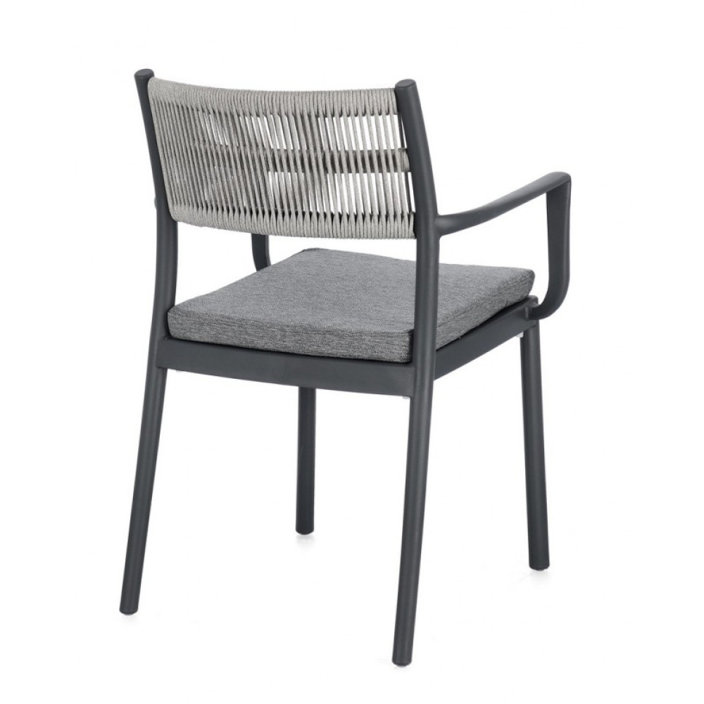 Bizzotto СТІЛЕЦЬ ALVIN W-ARM W-CUSH CHARC/СВІТЛО-СІРИЙ