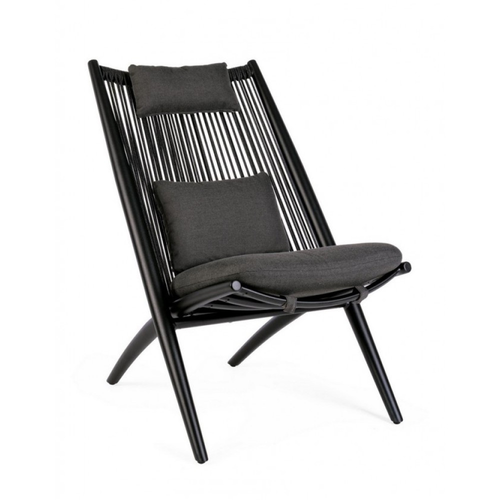 Bizzotto ALOHA NEW BLACK XK04 КРІСЛО LOUNGE W-C