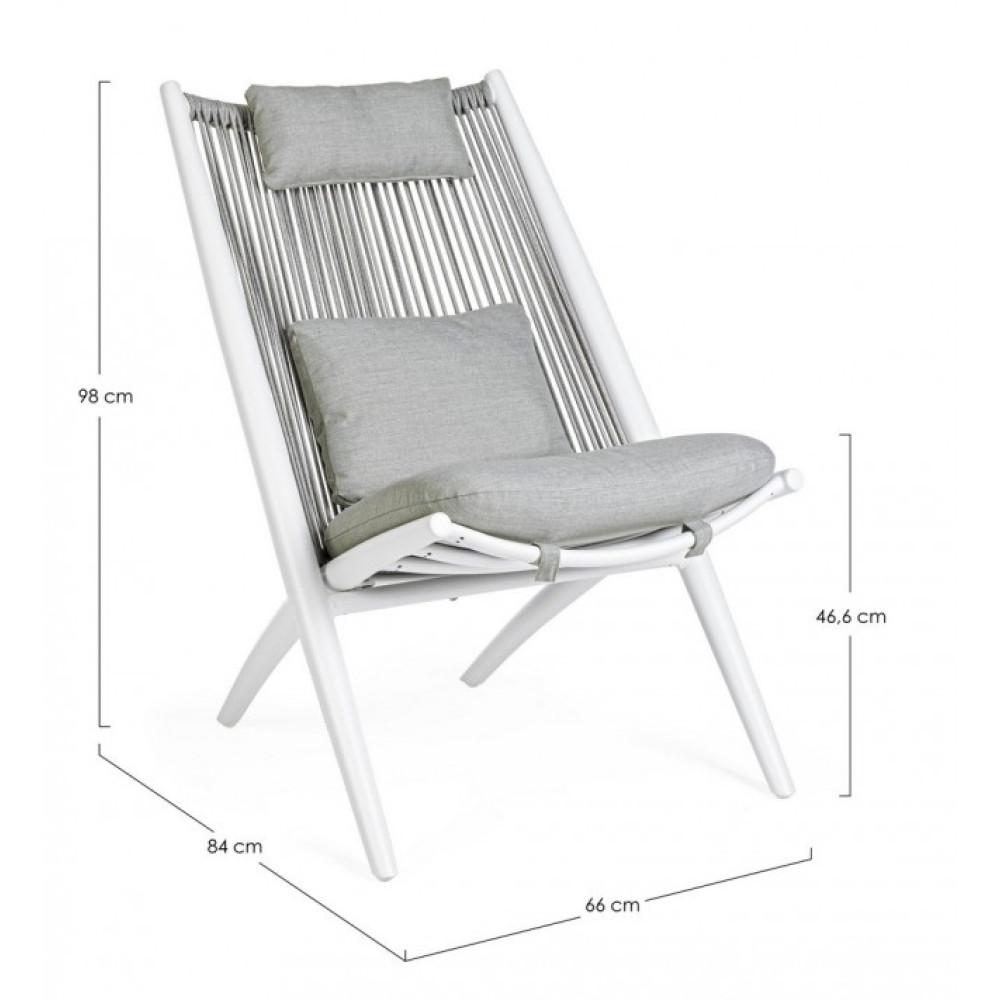 Bizzotto ALOHA NEW WHITE XK03 КРІСЛО LOUNGE W-C