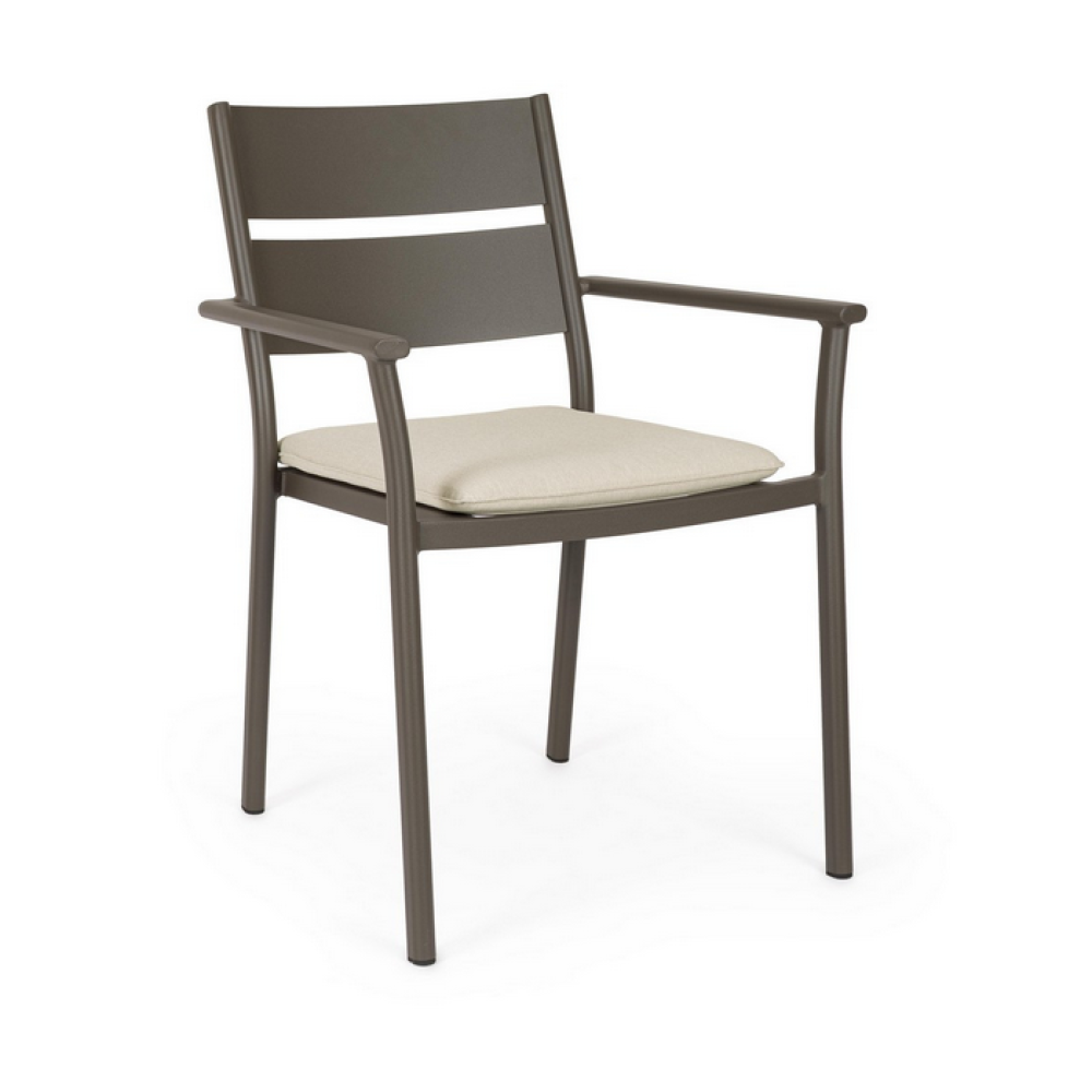 Homemotion Крісло MOLOKAI COCOA з підлокітниками та подушкою