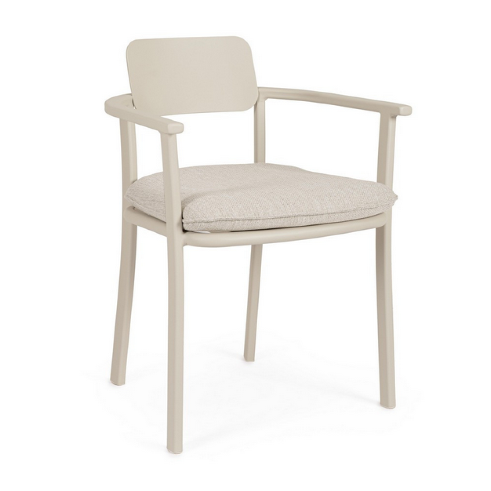 Homemotion Крісло MAKENA CAMEL SAND з підлокітниками та подушкою