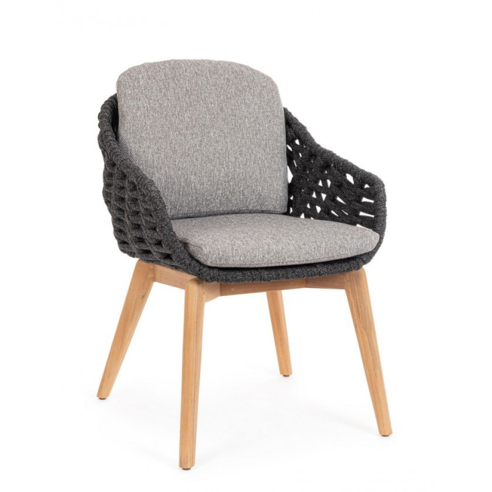 Homemotion TAMIRES CHARCOAL КРІСЛО W-ПІДЛІКТНИК W-CUSH