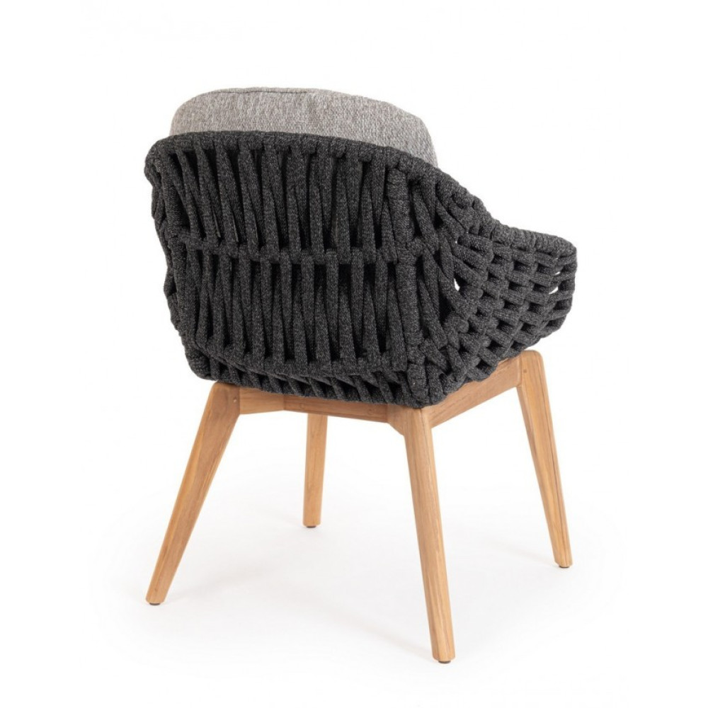 Homemotion TAMIRES CHARCOAL КРІСЛО W-ПІДЛІКТНИК W-CUSH