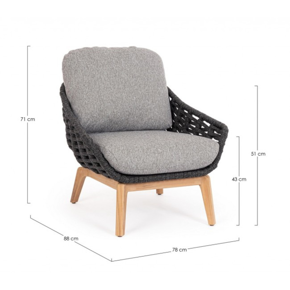 Homemotion TAMIRES CHARCOAL КРІСЛО W-CUSH Homemotion TAMIRES CHARCOAL КРІСЛО W-CUSH