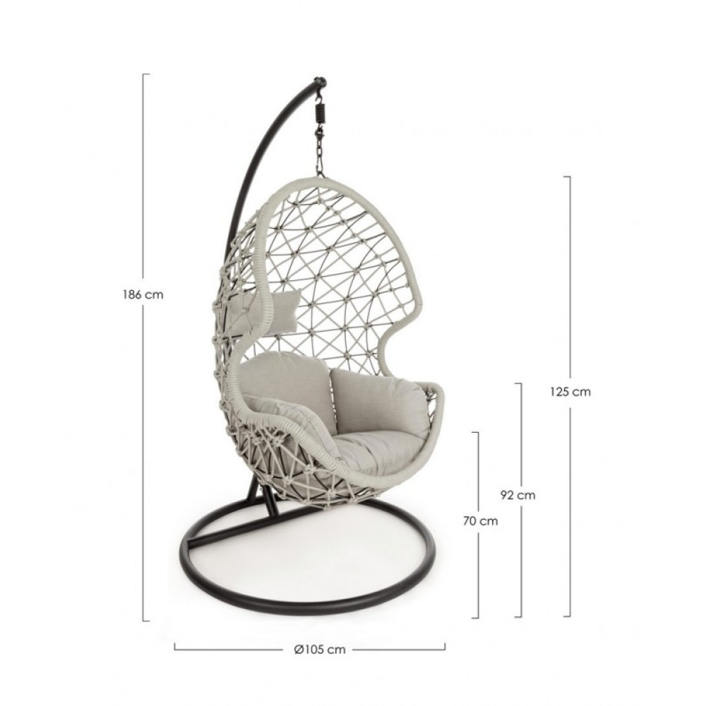 Bizzotto ПІДВІСНЕ КРІСЛО KELLY W-ПОДУШКА Bizzotto ПІДВІСНЕ КРІСЛО KELLY W-ПОДУШКА