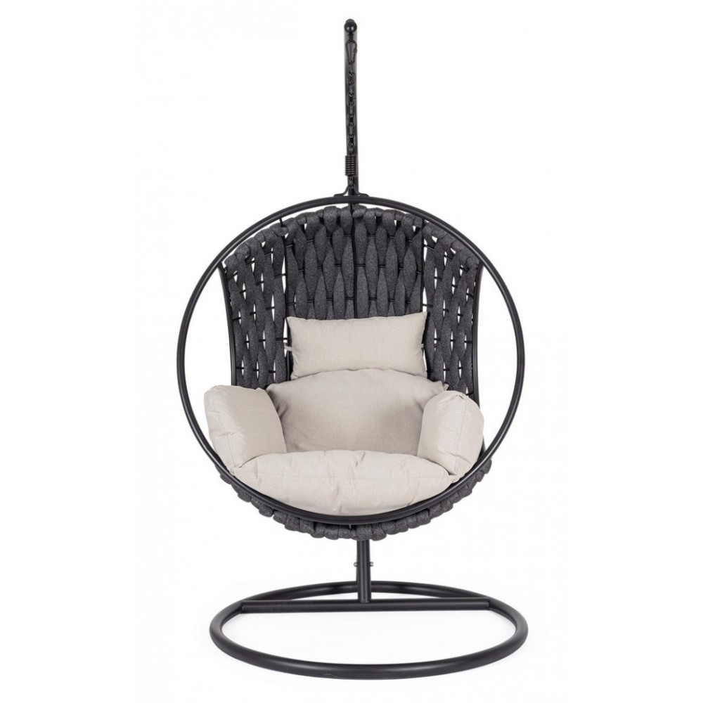 Bizzotto GALAPAGOS ЧОРНЕ ПІДВІСНЕ КРІСЛО W-CUSH