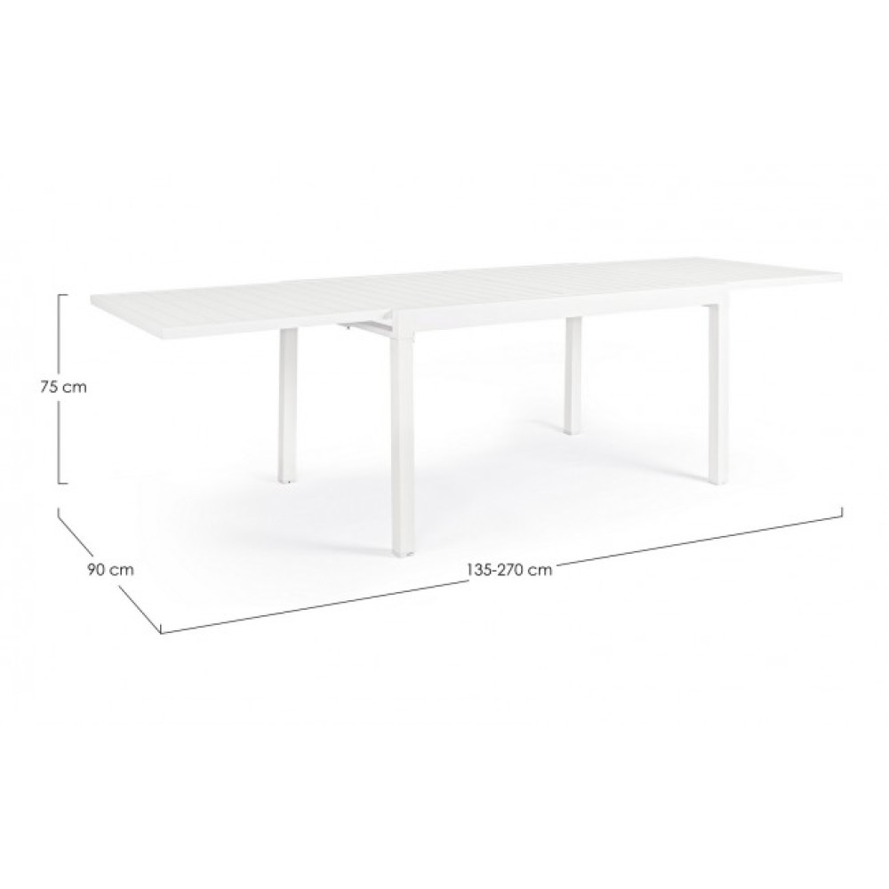 Bizzotto PELAGIUS EXT WHITE YK11 СТІЛ 135-270X90 Bizzotto PELAGIUS EXT WHITE YK11 СТІЛ 135-270X90