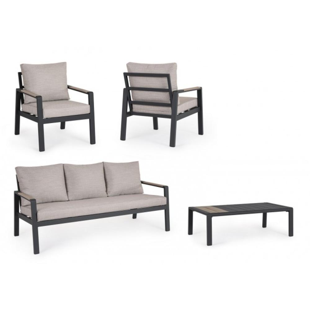 Bizzotto ELNA ANTHR SOFA SET4 LH32 W-CUSH