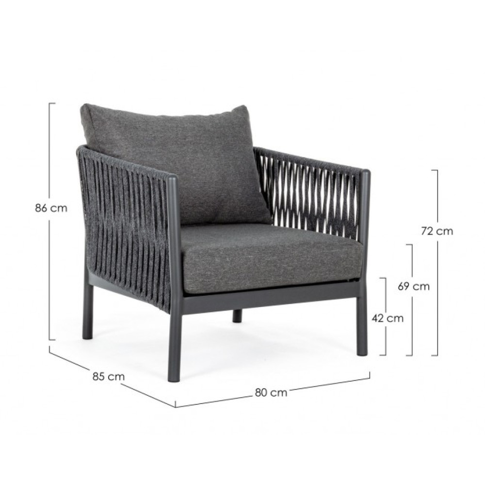 Homemotion FLORENCIA CHARCOAL WG21 КРІСЛО W-CUSH