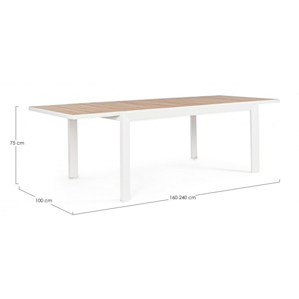 Bizzotto BELMAR WHITE YK11 ДОВ.СТІЛ 160-240X100 Bizzotto BELMAR WHITE YK11 ДОВ.СТІЛ 160-240X100
