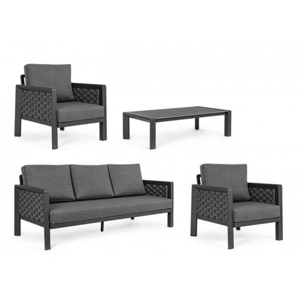 Homemotion OTAVIO CHARCOAL WG21 ДИВАН SET4 W-CUSH.
