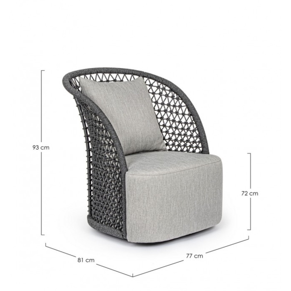 Homemotion CUYEN CHARCOAL ОБРАТНЕ КРІСЛО W-CUSH.