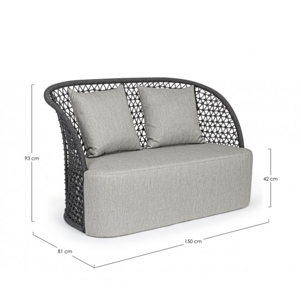 Homemotion CUYEN CHARCOAL ДИВАН 2 МІСЦЯ W-CUS.