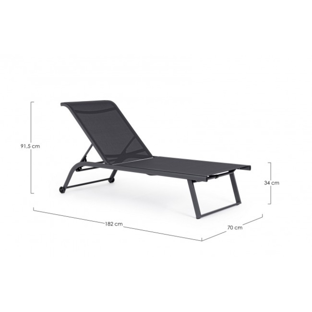 Bizzotto TAYLOR DARK GREY/CHARC ЛЕЖАНОК W-КОЛЕСА