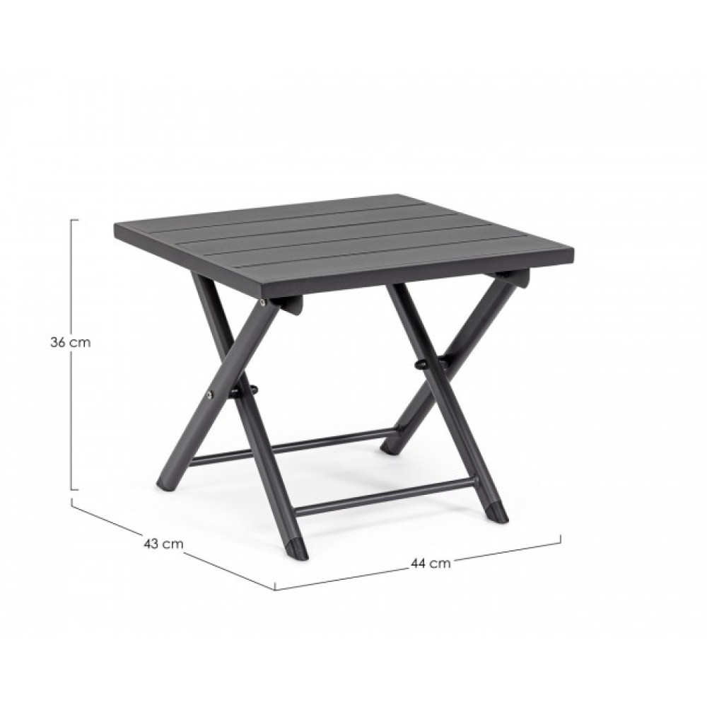 Bizzotto КАВОВИЙ СТІЛ ТЕЙЛОР ТЕМНО-СІРИЙ 44Х43