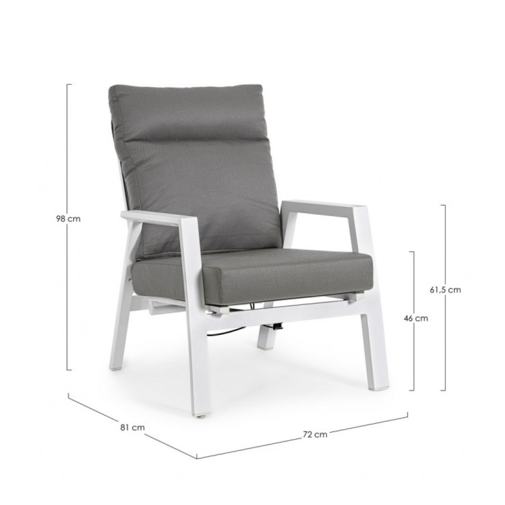 Bizzotto KLEDI WHITE JX11 RECL.КРІСЛО W-CUSH