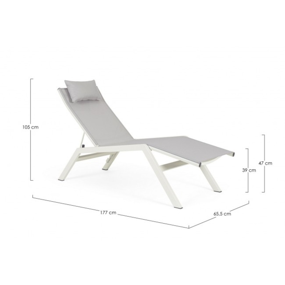 Bizzotto KRION LUNAR ШЕЗЛОНГ W-ПІДГОЛОВНИК